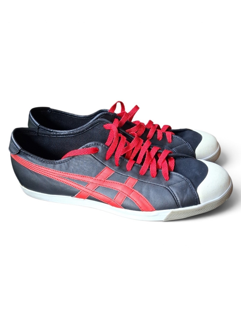 Onitsuka Tiger by Asics Men's Black Sneakers with Red Stripes and Laces